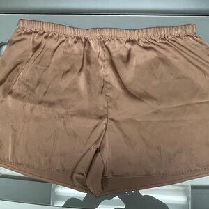 Stars Above Taupe Satin-Look Elastic Waist Shorts